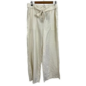 Versona Cream Tie Waist Straight Leg Lyocell Pockets Women’s